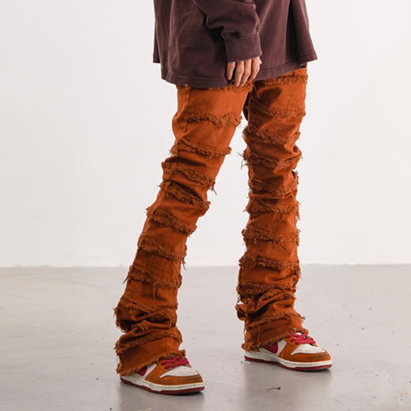 Vintage Erosion Damaged Raw Edge Jeans Product Image