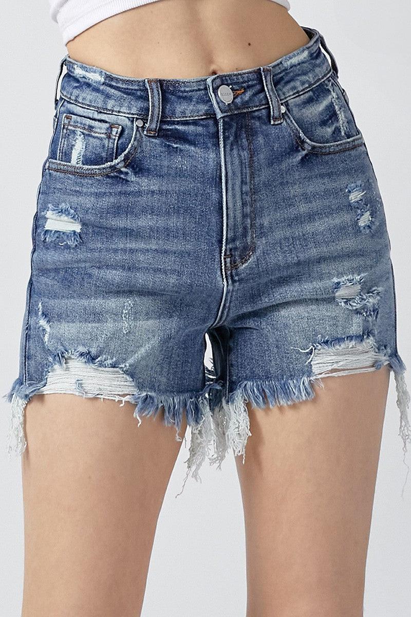 HIGH RISE DISTRESSED SHORTS Product Image