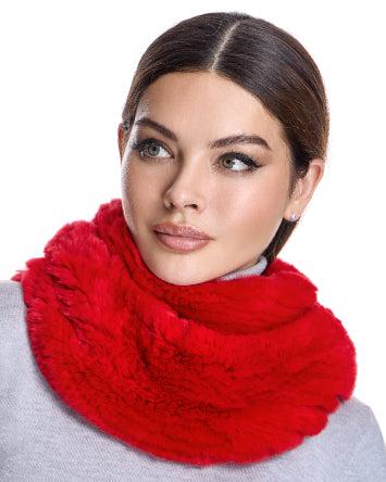 Knitted Rex Rabbit Infinity Scarf Product Image