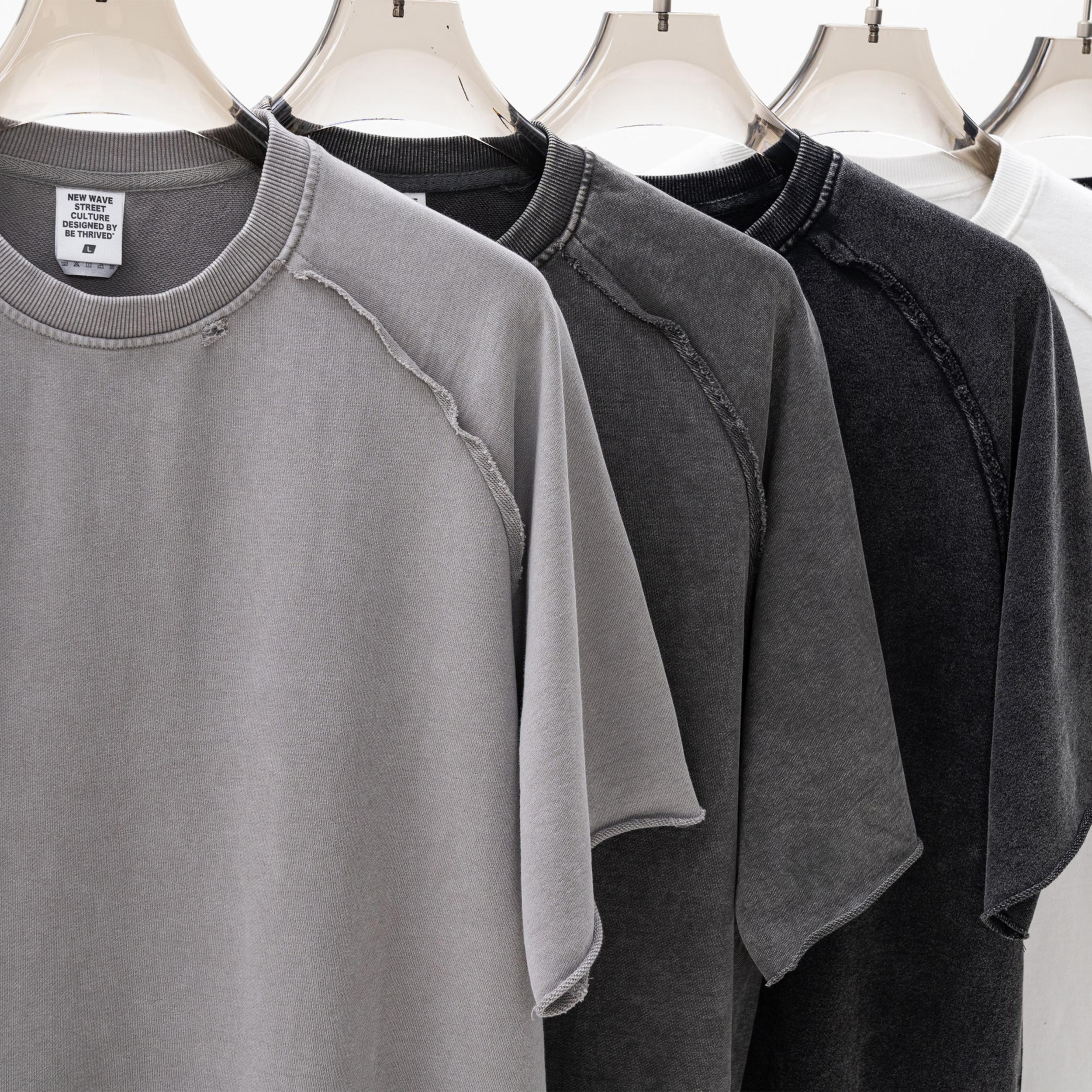 Vintage Washed Process Ragged Edge Destroyed Raglan Sleeve Tee Product Image