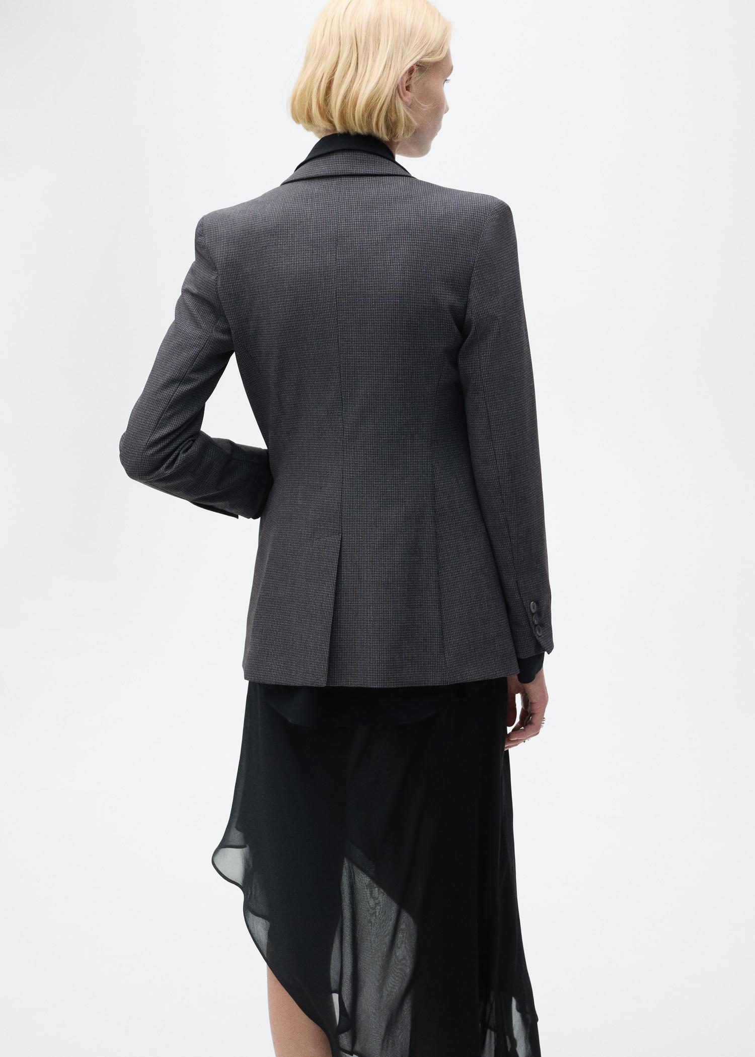 Straight-fit micro-houndstooth jacket - Women | MANGO USA Product Image