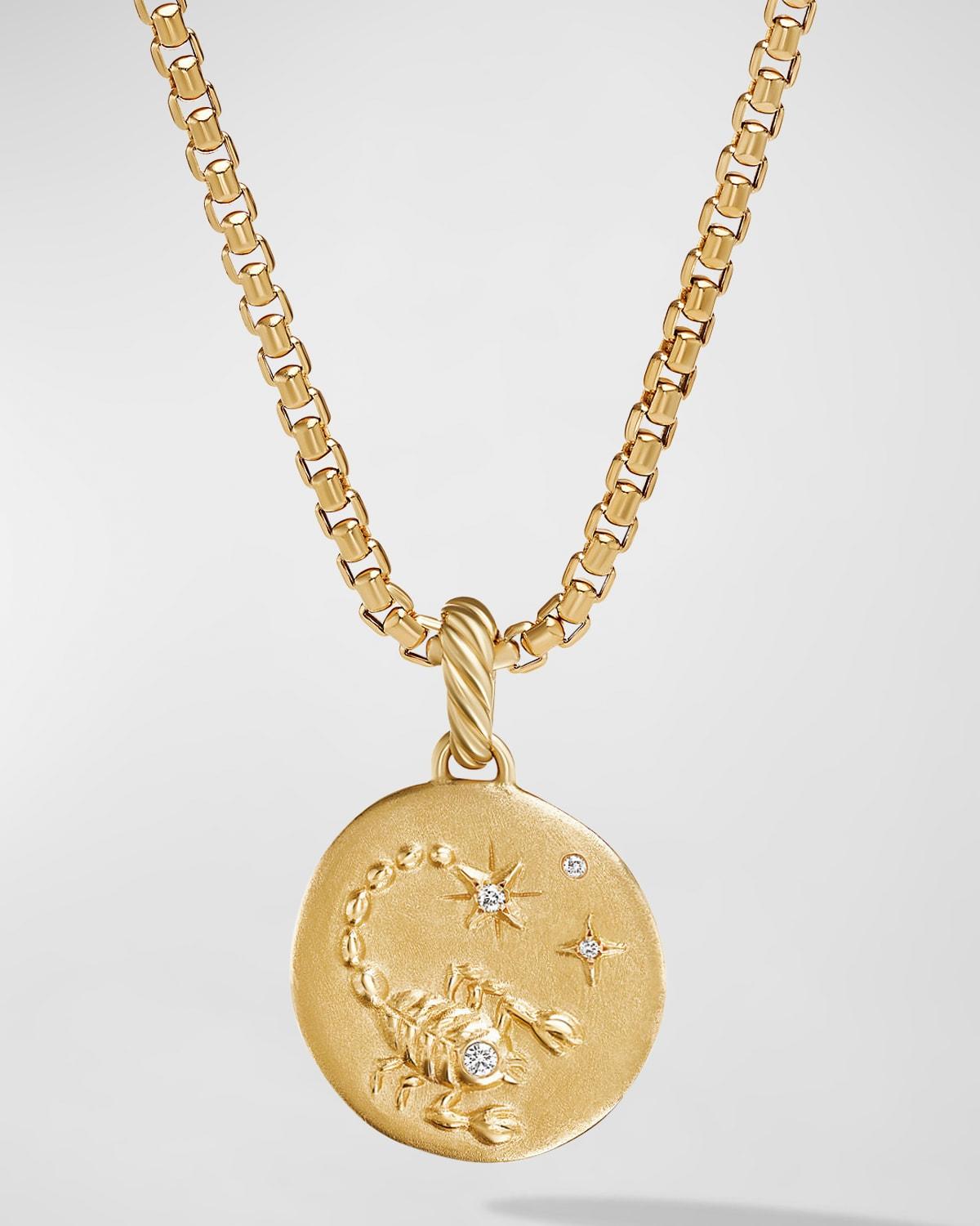 Womens Zodiac Amulet in 18K Yellow Gold with Diamonds Product Image