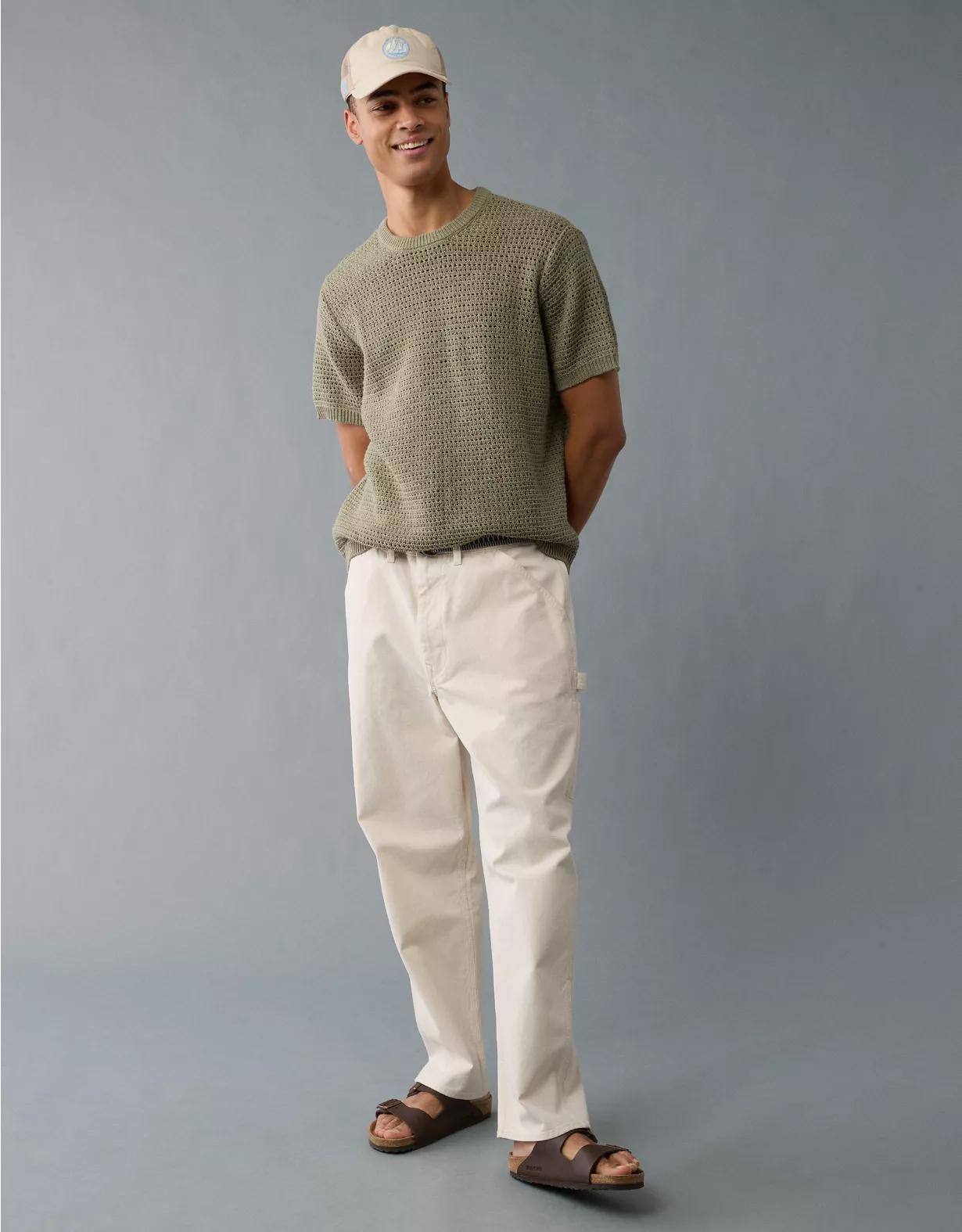 AE Open Knit Sweater T-Shirt Product Image