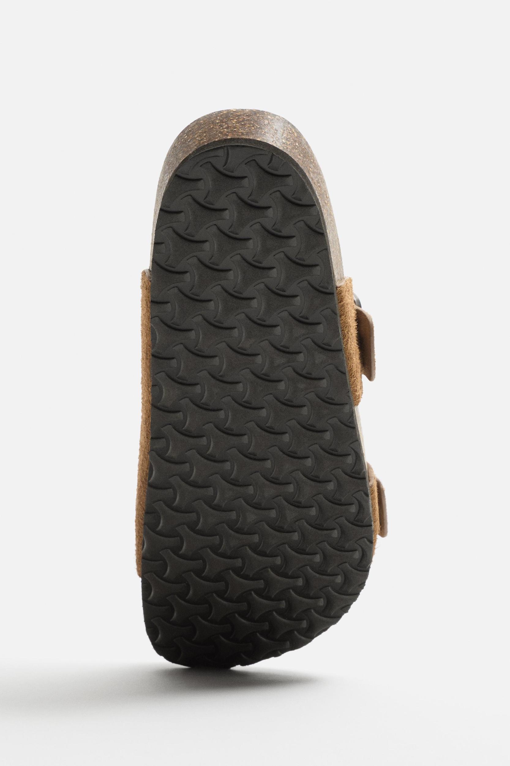 DOUBLE STRAP LEATHER SANDALS Product Image