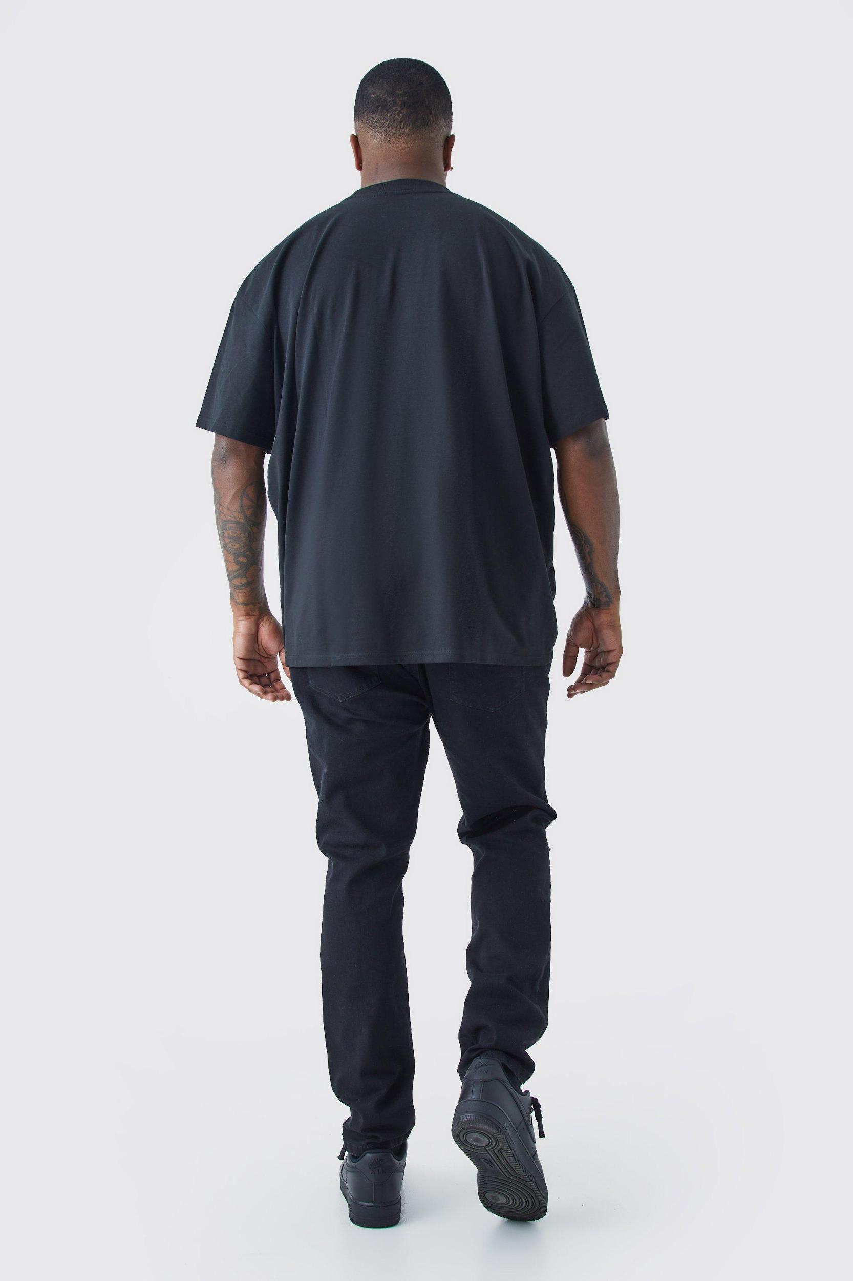 Plus Skinny Jeans With All Over Rips | boohooMAN USA Product Image