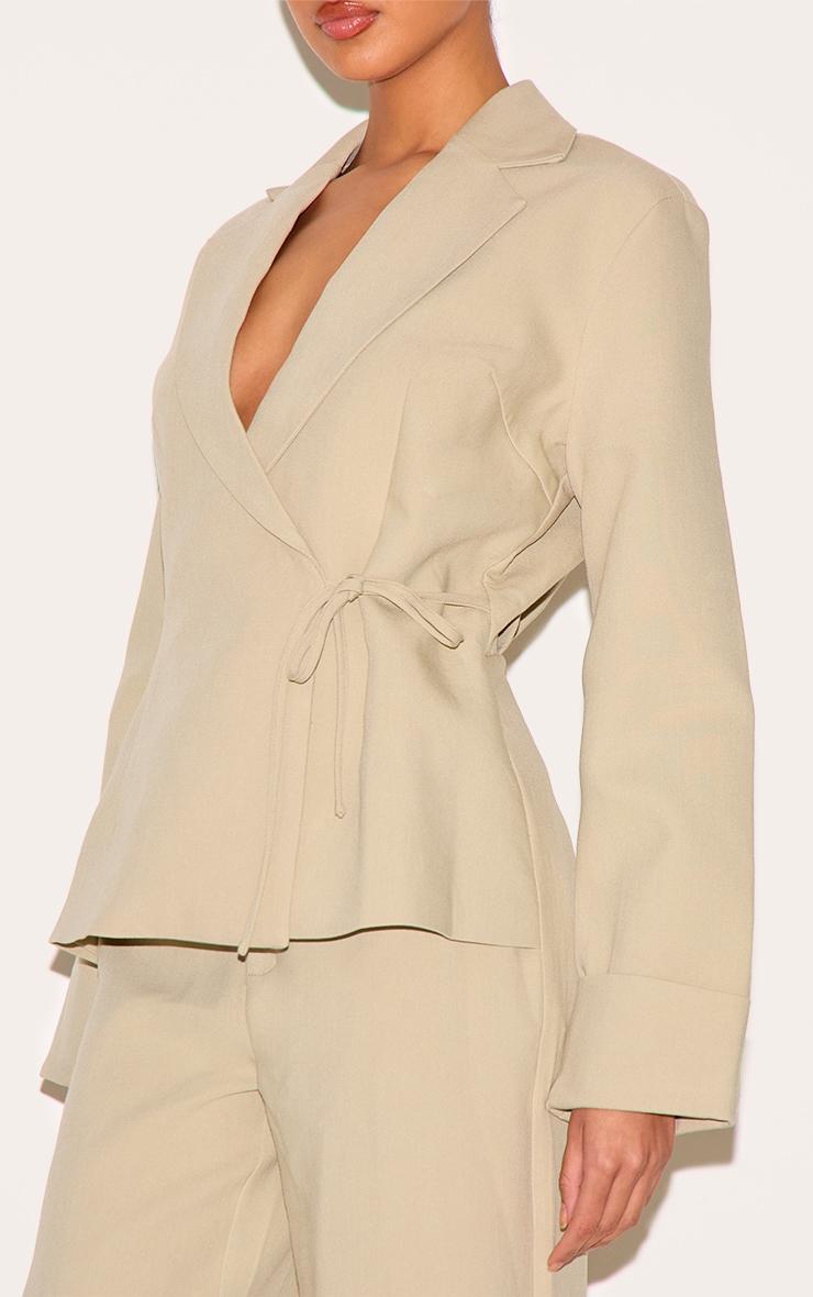  Clay Premium Woven Tie Side Blazer Jumpsuit Product Image