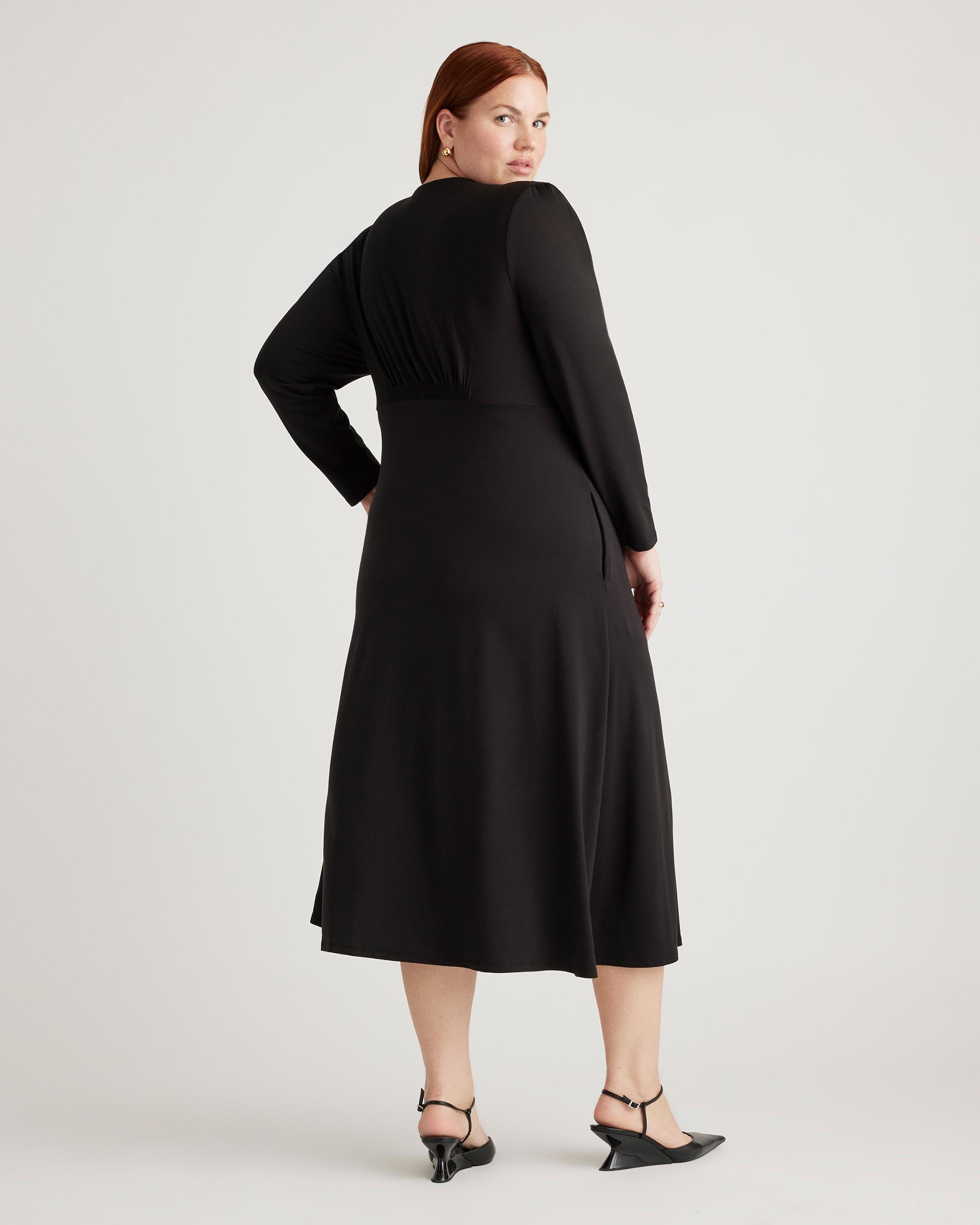 Quince | Women's Tencel Jersey V-Neck Long Sleeve Midi Dress Product Image