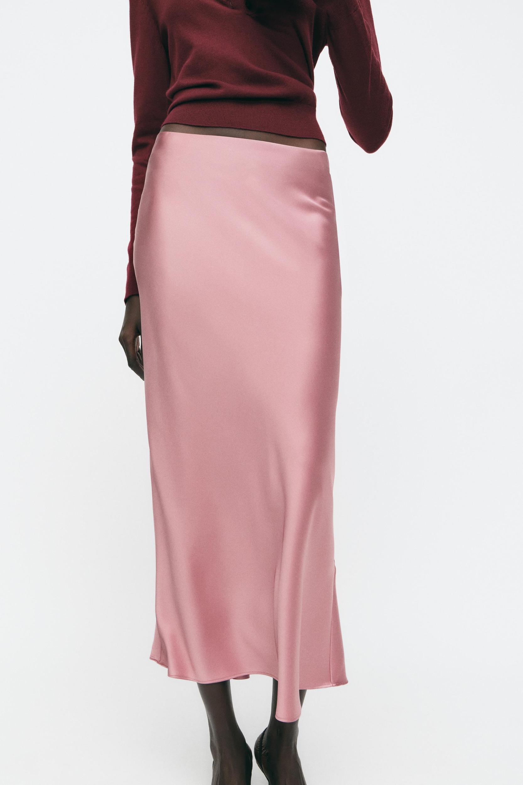 SATIN MIDI SKIRT Product Image