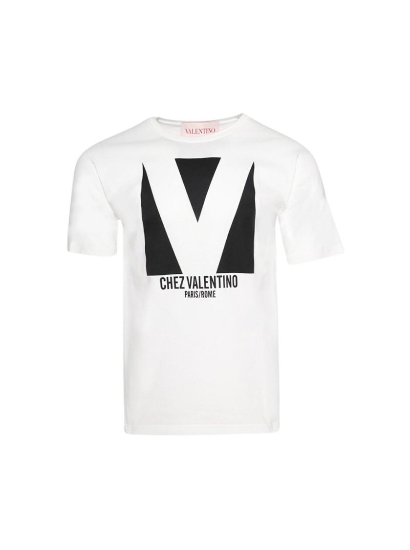 VALENTINO Mens Avorio Logo-print Crew-neck Cotton-jersey T-shirt Product Image