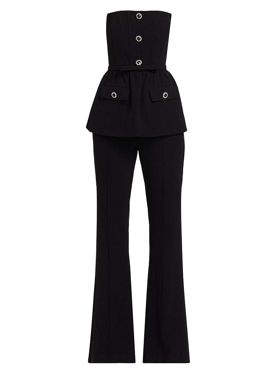 Womens Crystal-Embellished Stretch-Crpe Jumpsuit Product Image