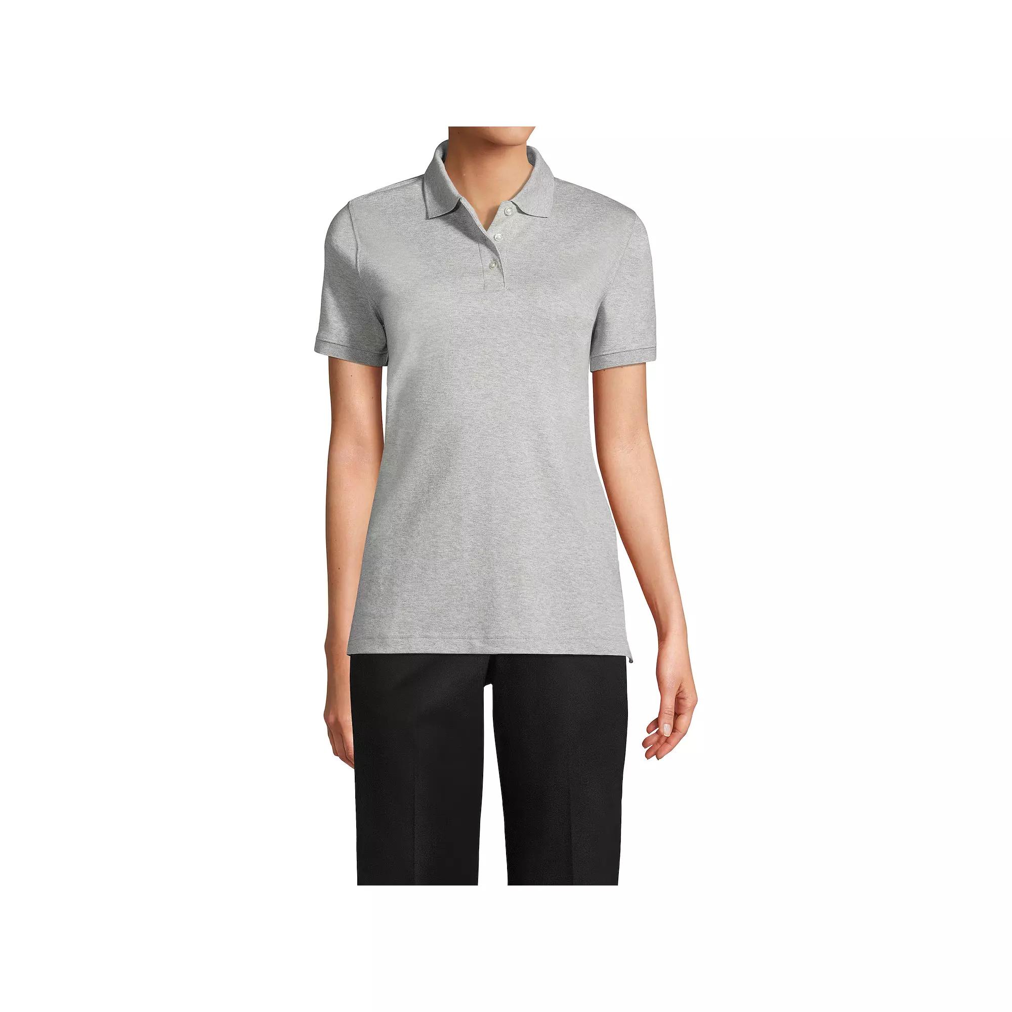 Women's Lands' End School Uniform Classic Short Sleeve Interlock Polo Top,  Product Image