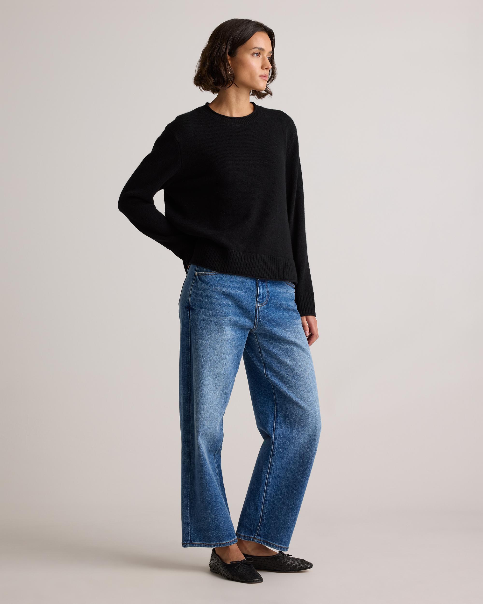 Quince | Women's Mongolian Cashmere Boxy Crewneck Sweater Product Image