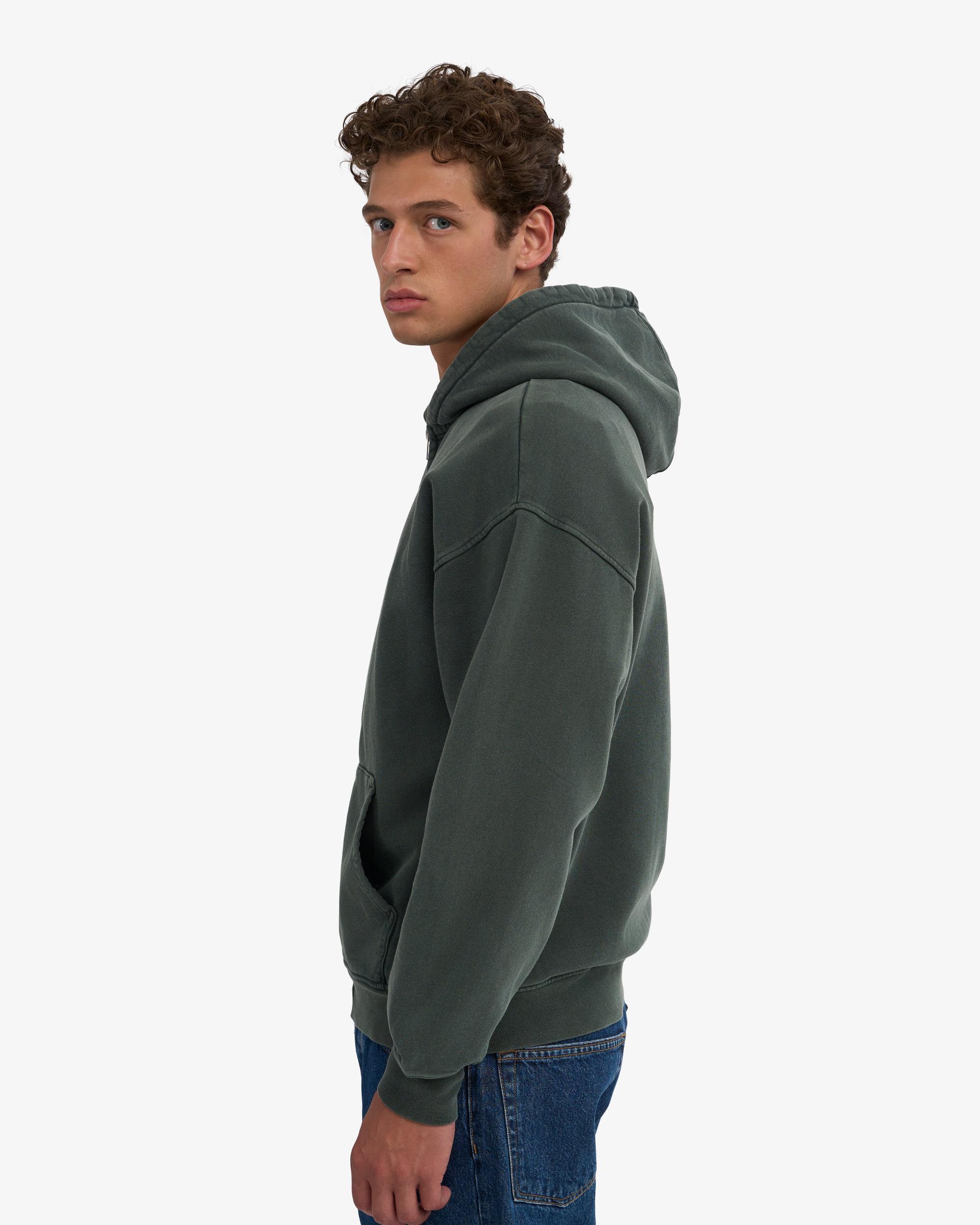 Organic Oversized Zip Hood - Deep Black Product Image