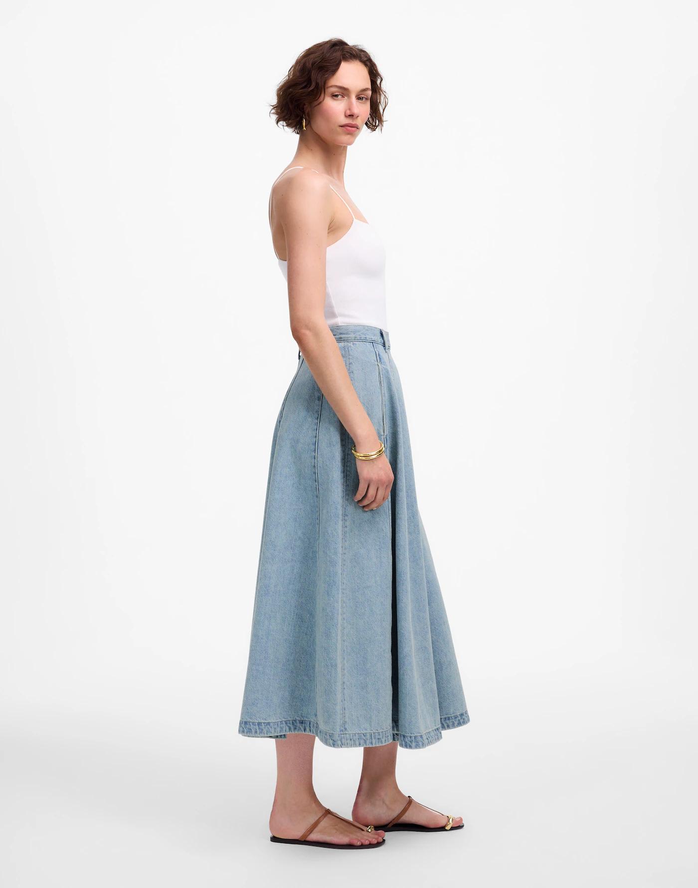 Denim Midi Skirt in Edmonson Wash Product Image