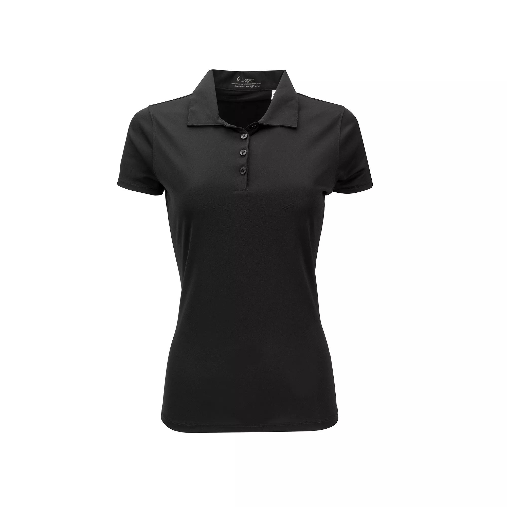 Plus Size Nancy Lopez Short Sleeve Polo, Women's, Size: 3XL, Black Product Image