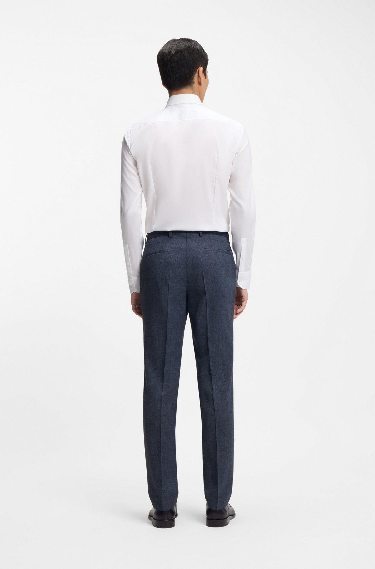 Patterned slim-fit trousers in stretch wool Product Image