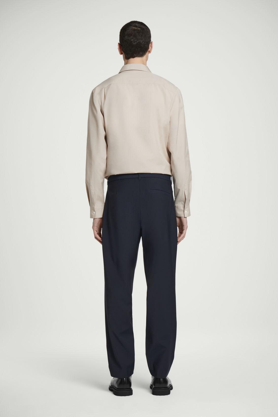 WOOL-BLEND STRAIGHT-LEG PANTS Product Image