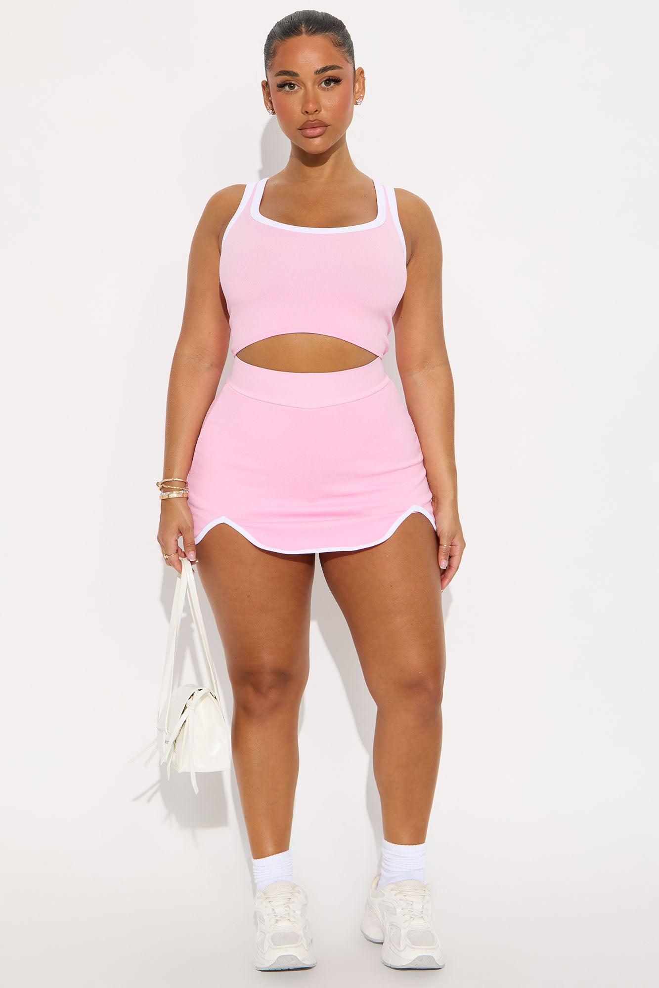 Leila Seamless Skort Set - Pink Product Image