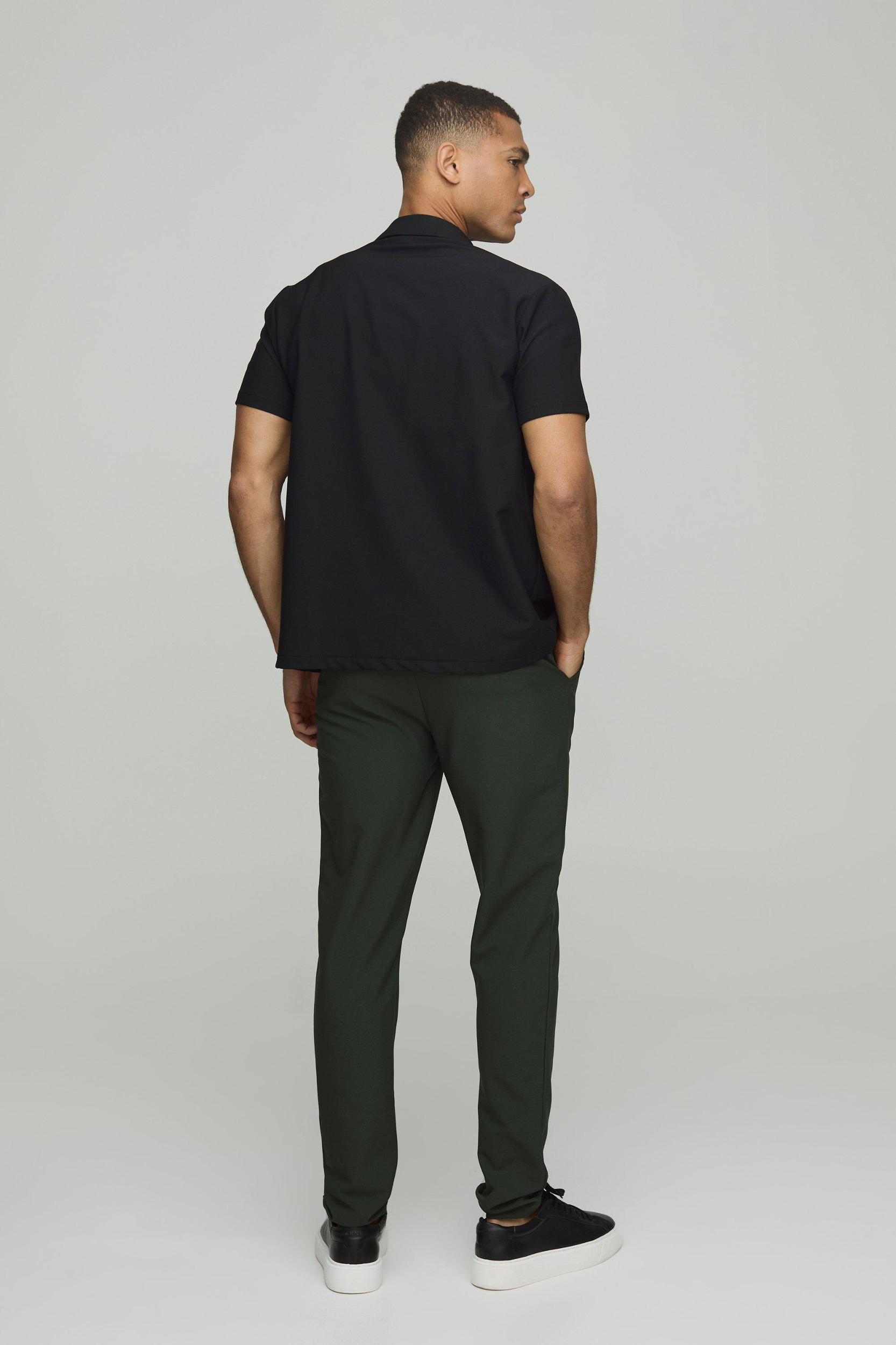 Regular Technical Stretch Revere Shirt | boohooMAN USA Product Image
