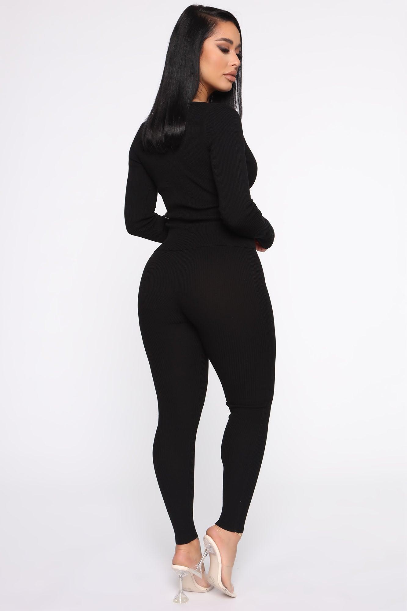 Wrong Way Sweater Pant Set - Black Female Product Image