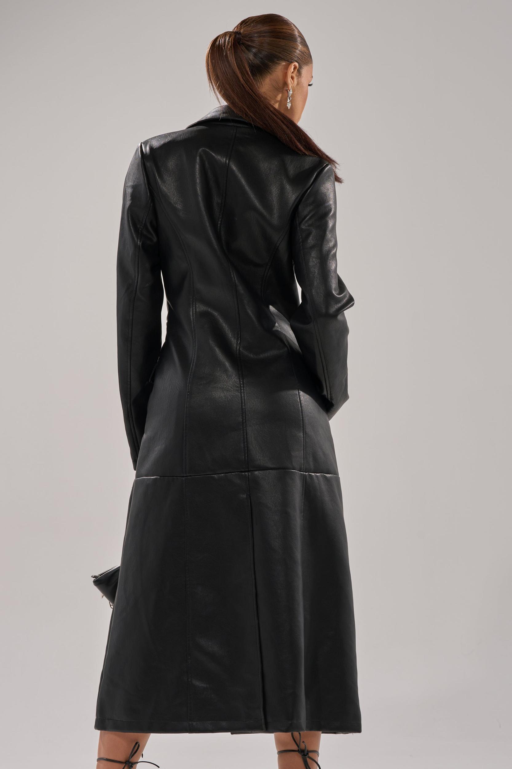EASY DOES IT FAUX LEATHER TRENCH Product Image