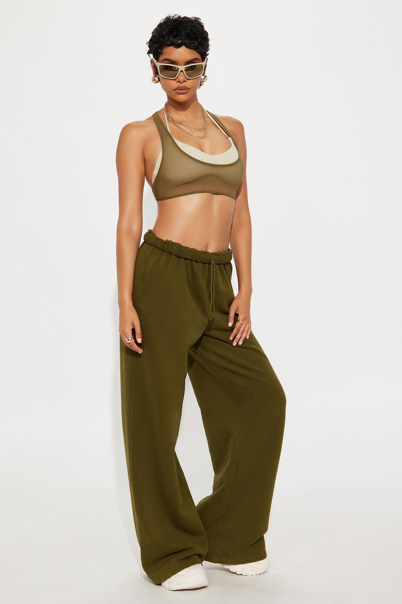 Power Mesh Racerback Bra Top - Military Green Female Product Image