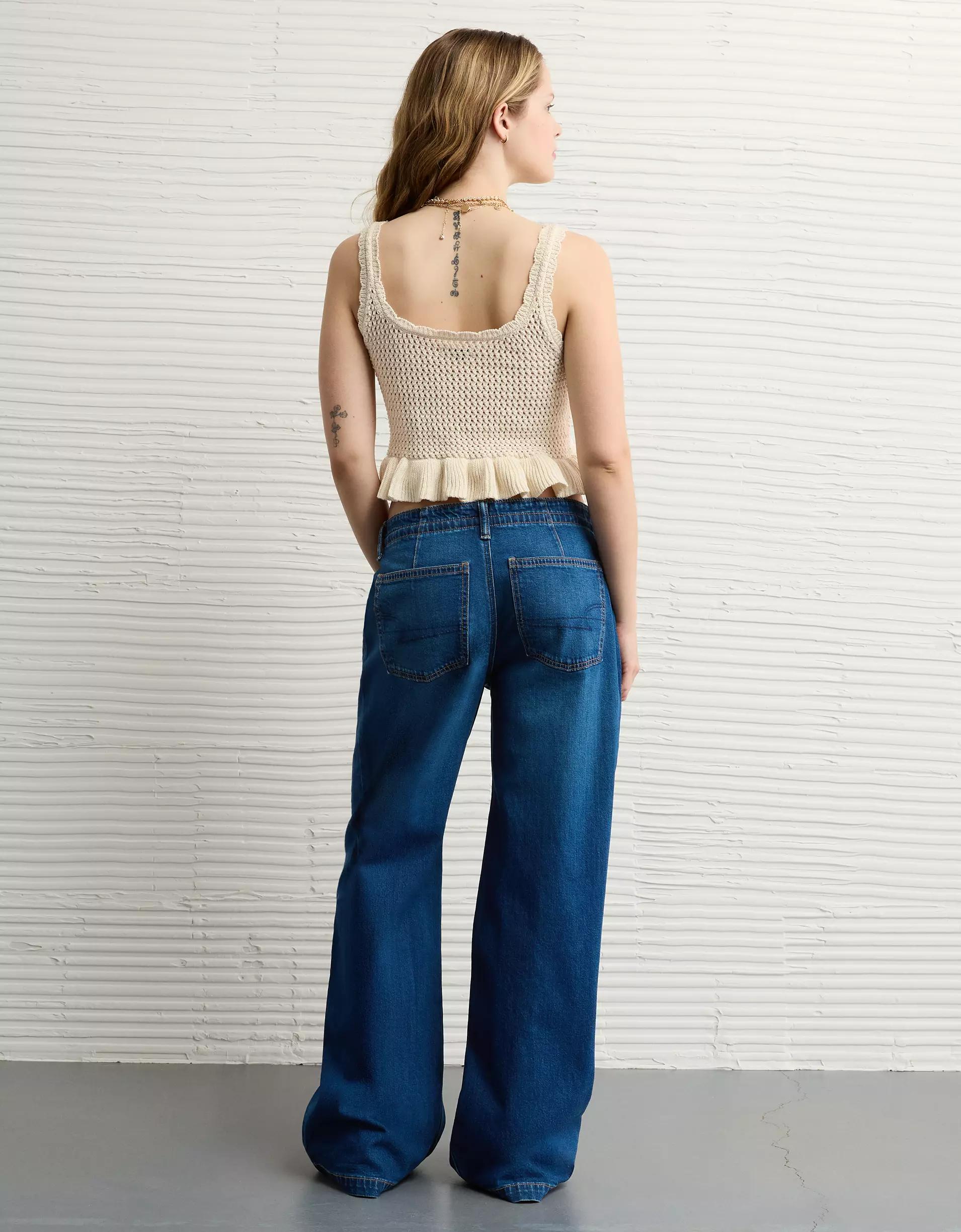 AE Crochet Peplum Tank Top Product Image