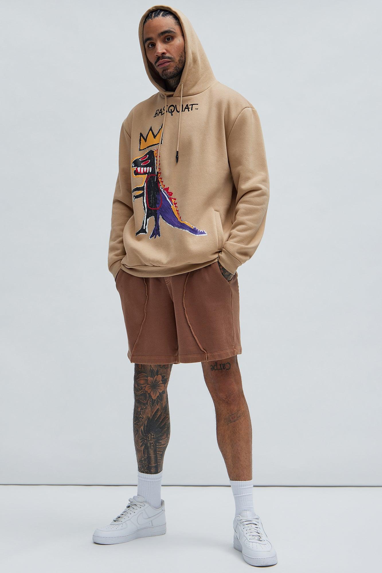 Basquiat Dinosaur Hoodie - Khaki Product Image