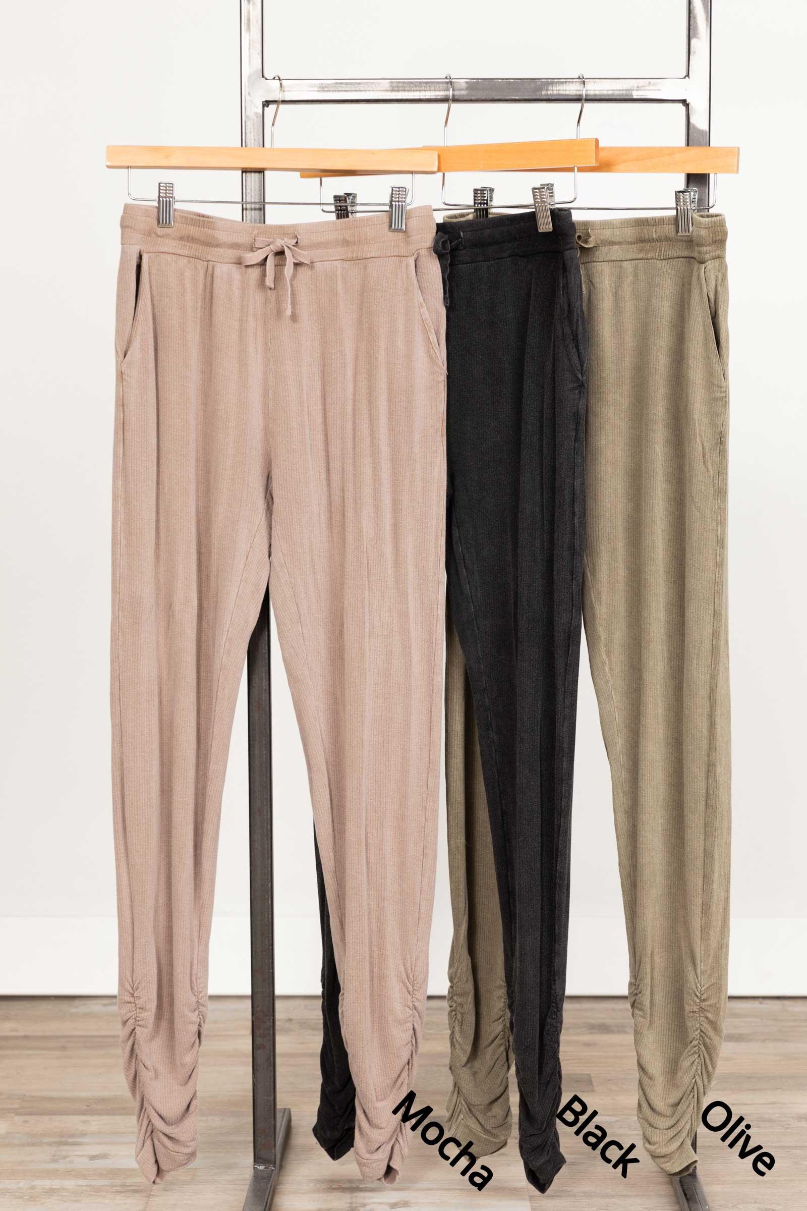 Mineral Wash Joggers With Shirred Ankles Product Image