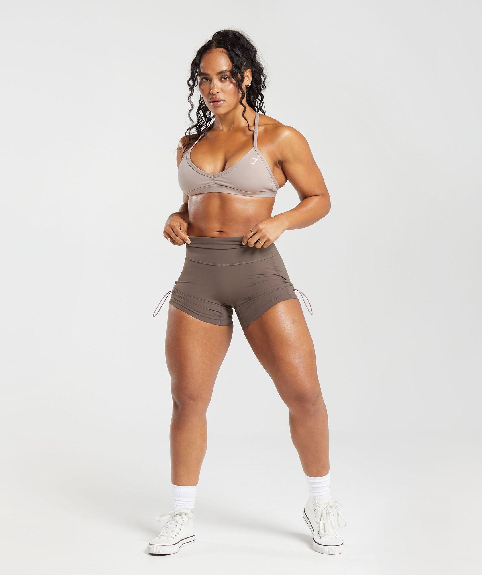 Gymshark Legacy Logo Tight Shorts - Walnut Mauve Female Product Image