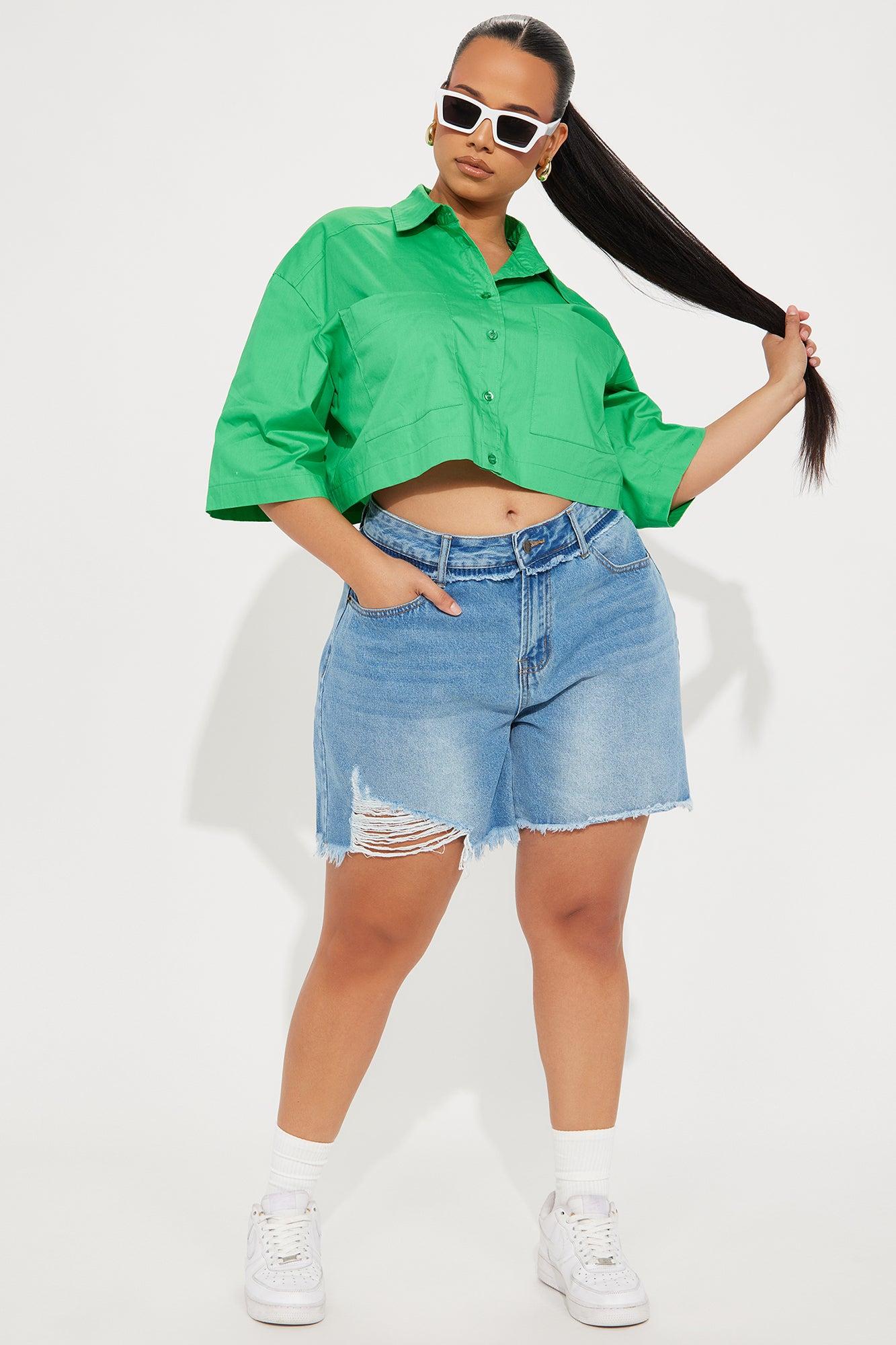 Old Ways Ripped Non Stretch Denim Shorts - Medium Wash Product Image