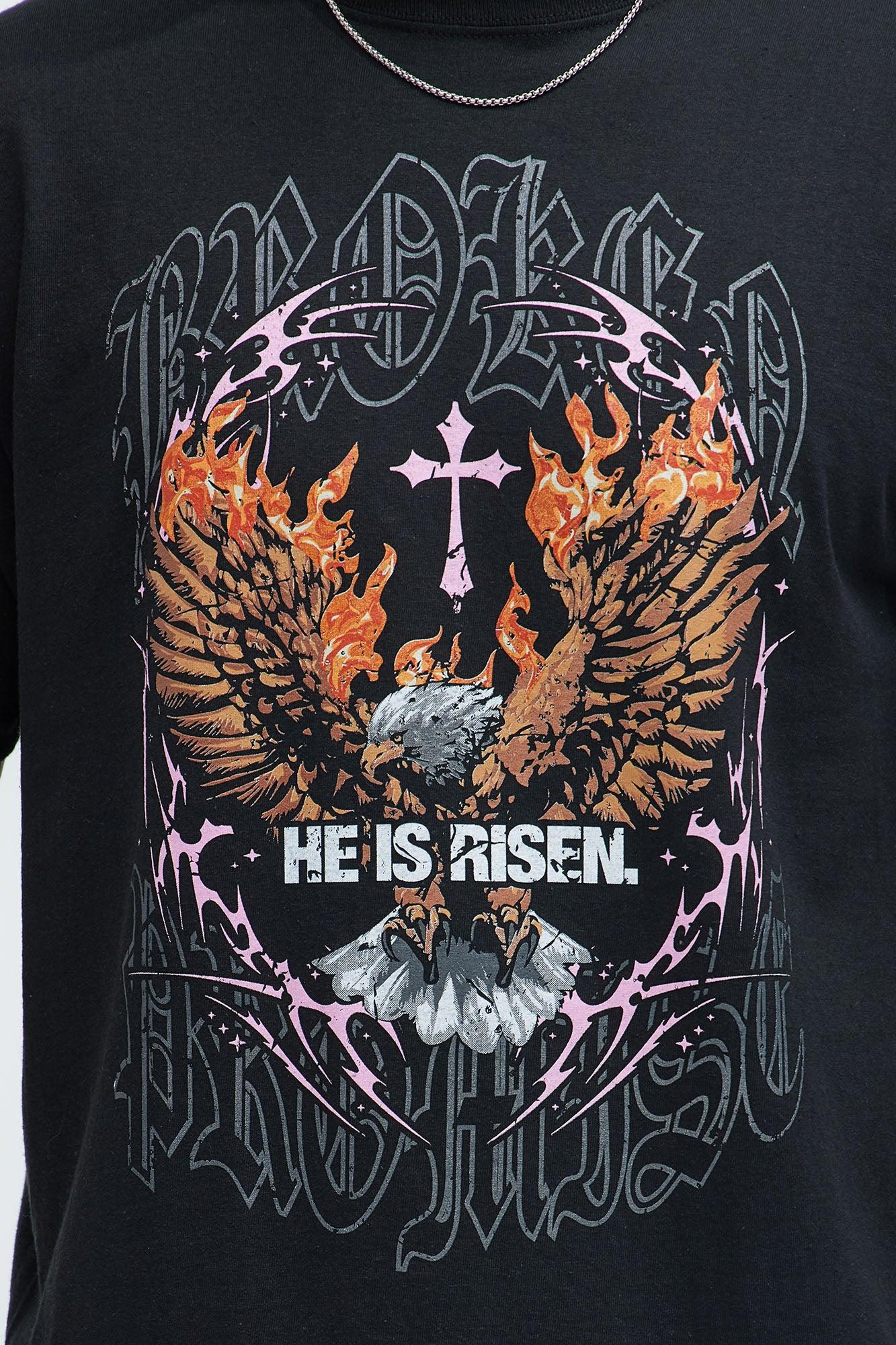 He Is Risen. Short Sleeve Tee - Black Product Image