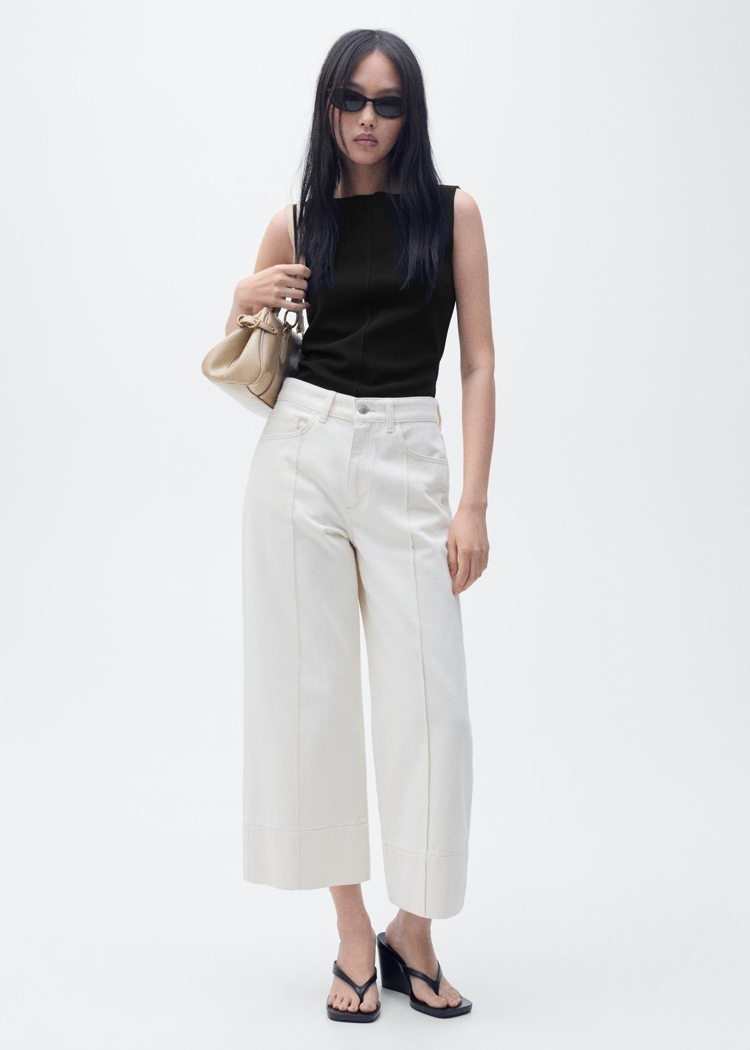 Boat-neck knitted top - Women | MANGO USA Product Image