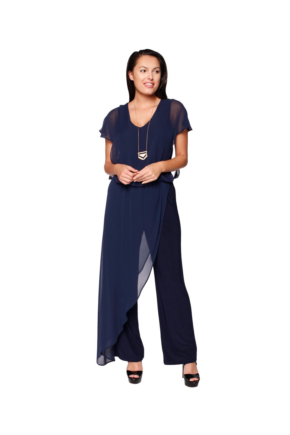 Jumpsuit w/ Chiffon Overlay Product Image