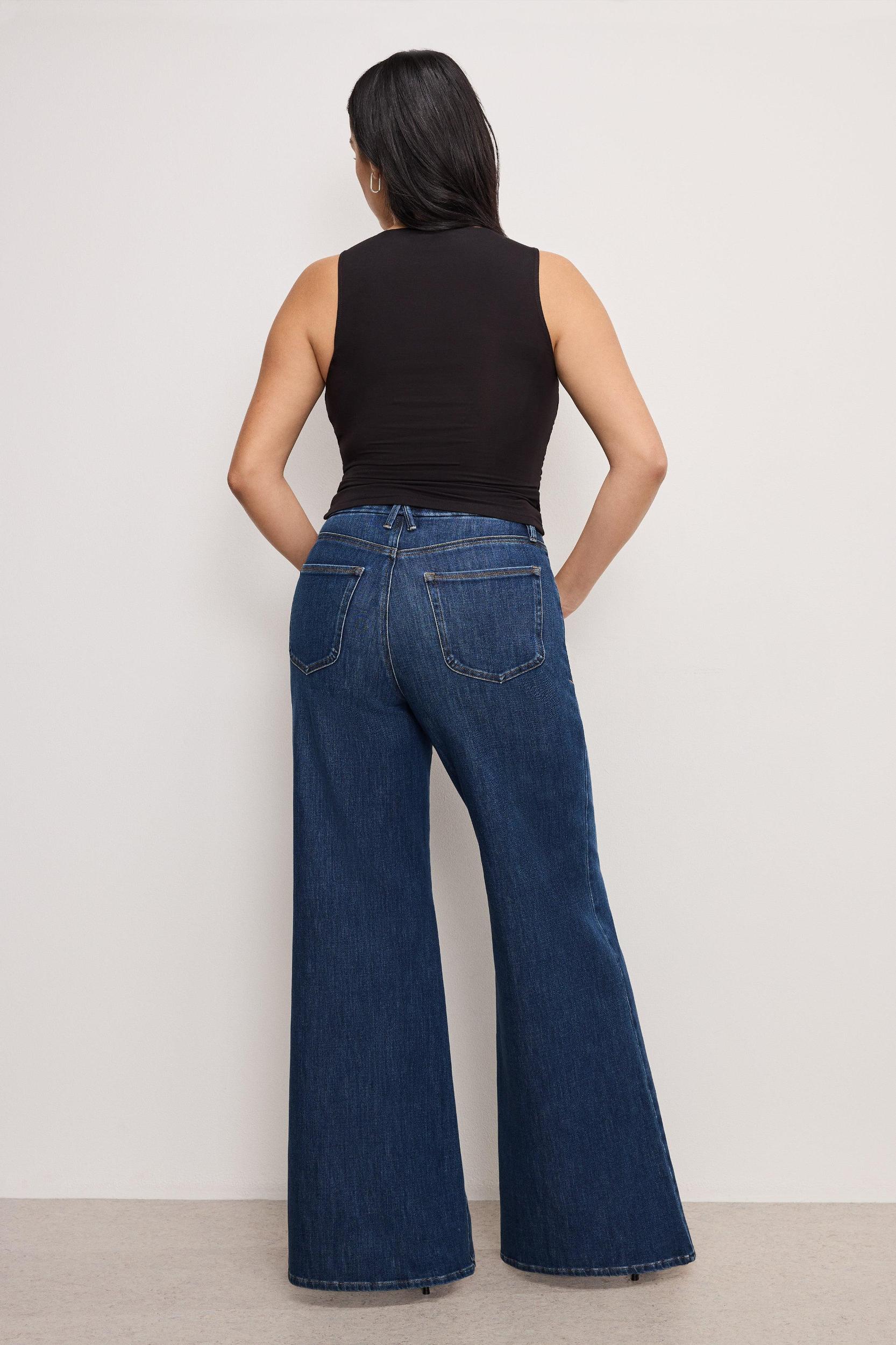 SOFT TECH GOOD WAIST PALAZZO JEANS | INDIGO977 Product Image
