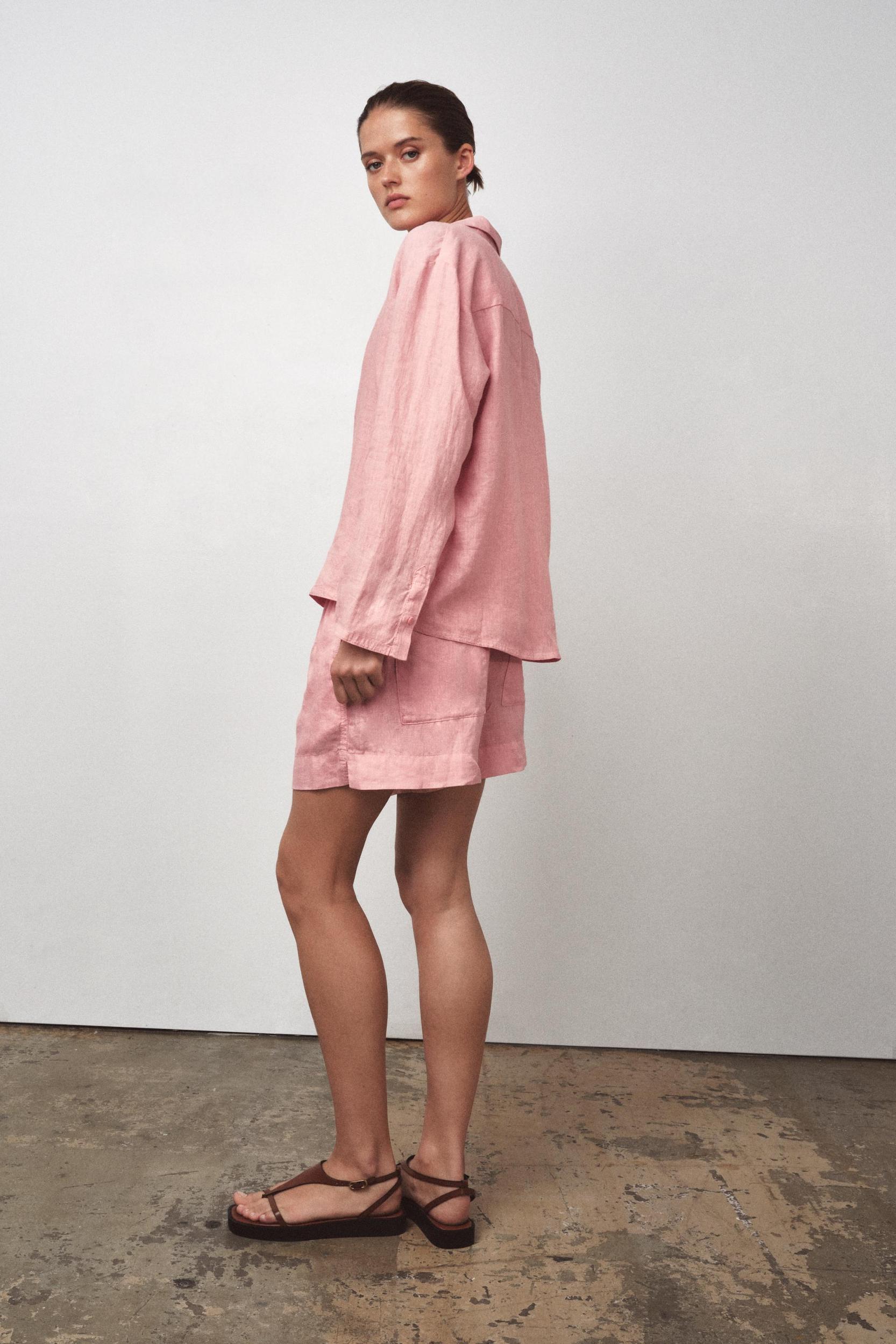 100% LINEN SHORTS ZW COLLECTION Product Image