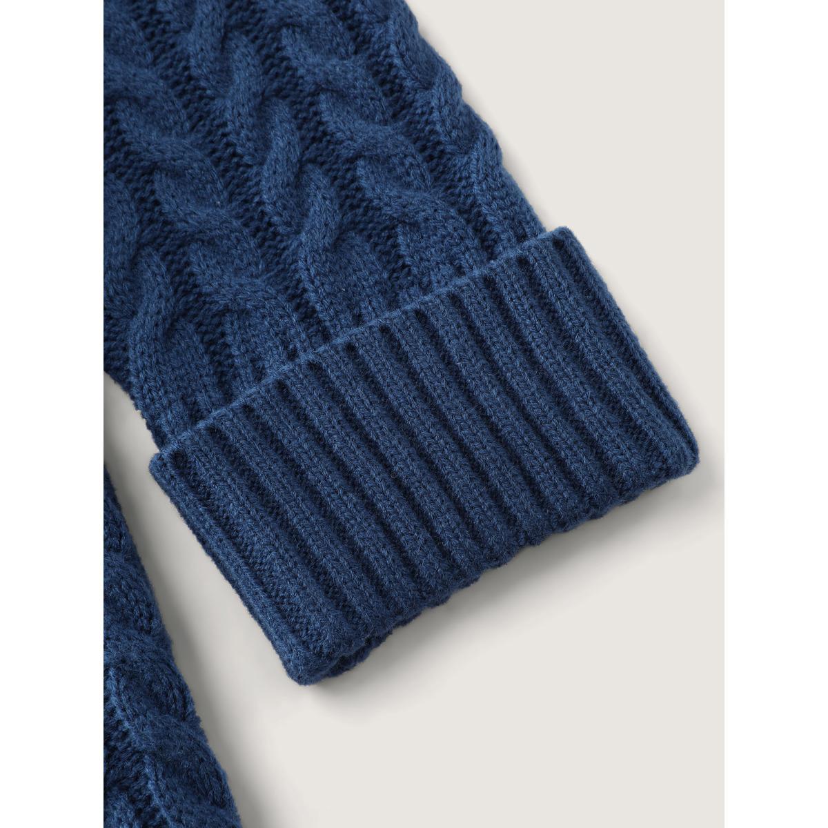 Plus Size Cableknit Zipper Hooded Knit Cardigan Aegean Women Leisure Loose Long Sleeve Casual Cardigans BloomChic 28/5X Product Image