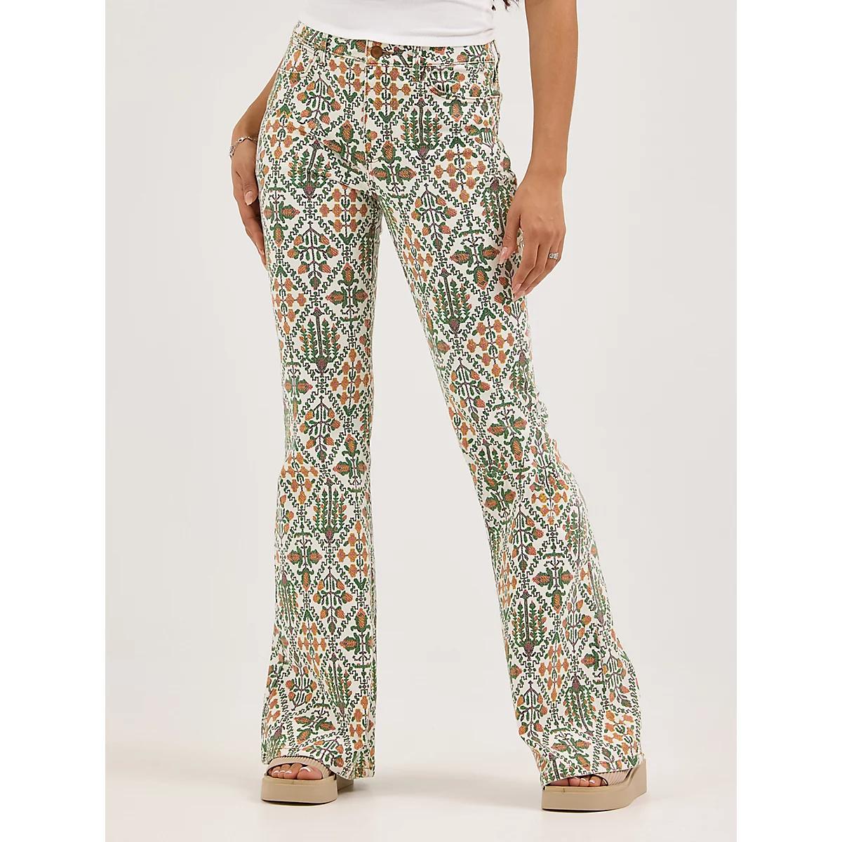 Women's Fierce Flare Print Jean in Vintage Garden Product Image