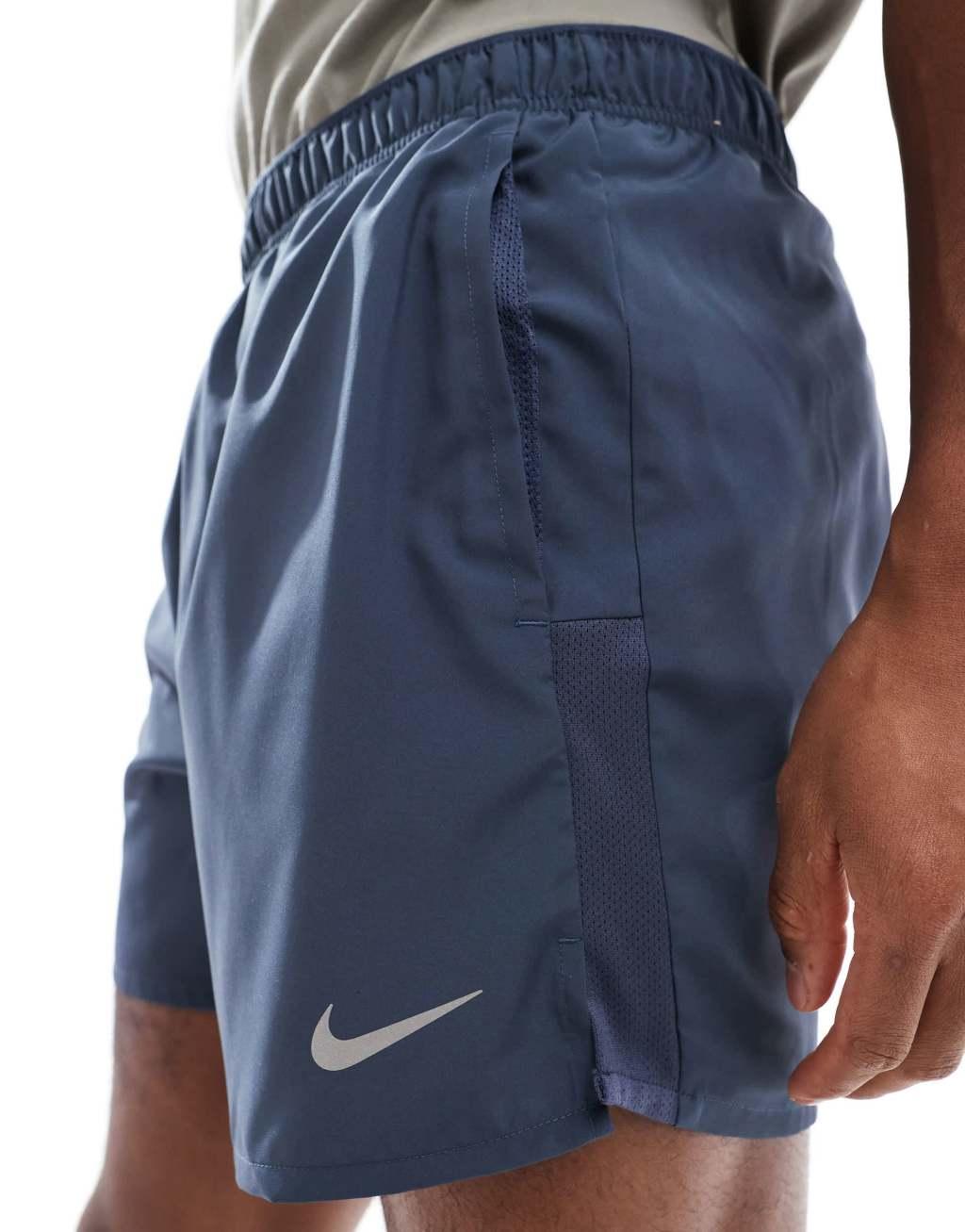Nike Running Challenger Dri-FIT 5 inch shorts in dark blue Product Image