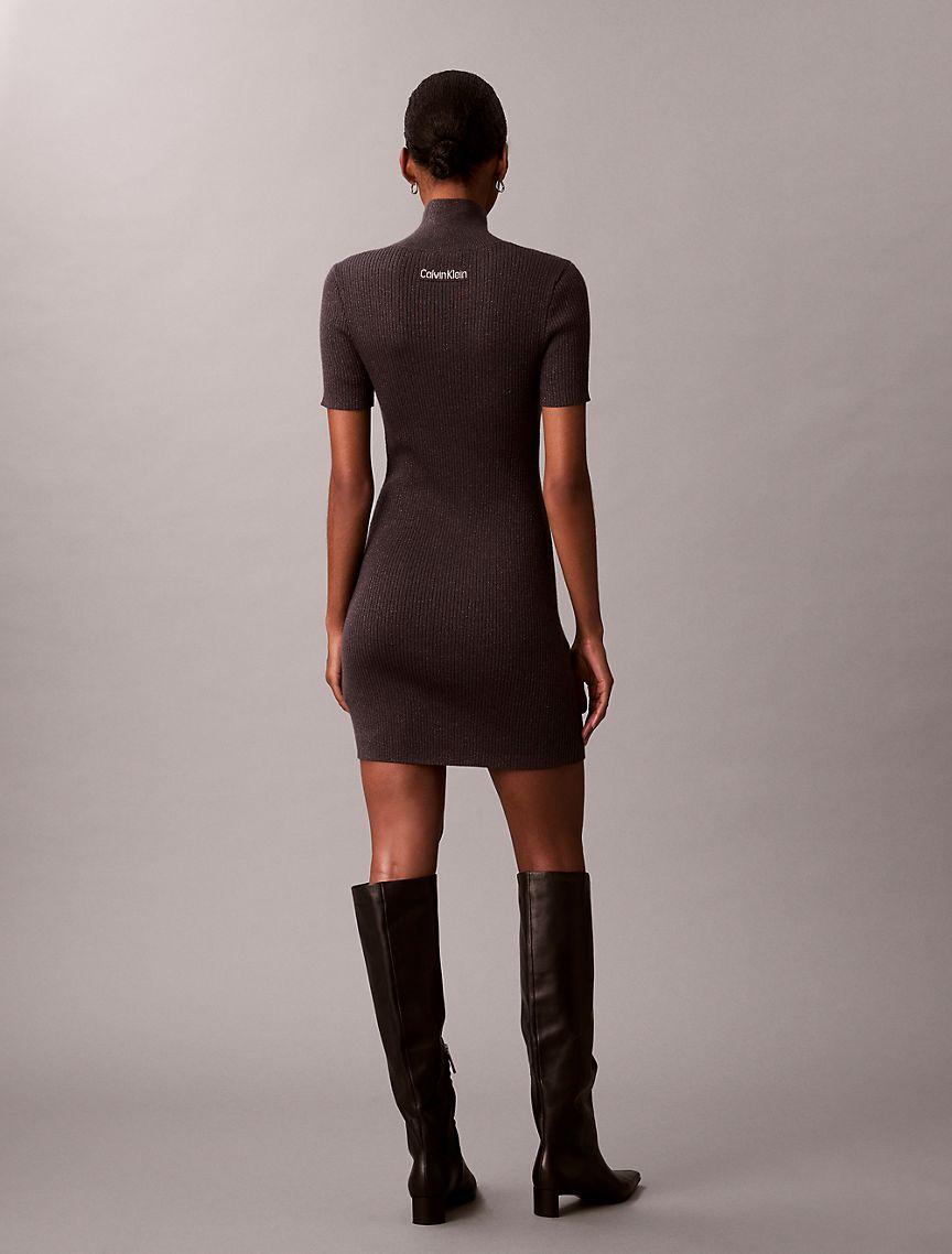 Lurex Merino Wool Blend Rib Sweater Dress Product Image