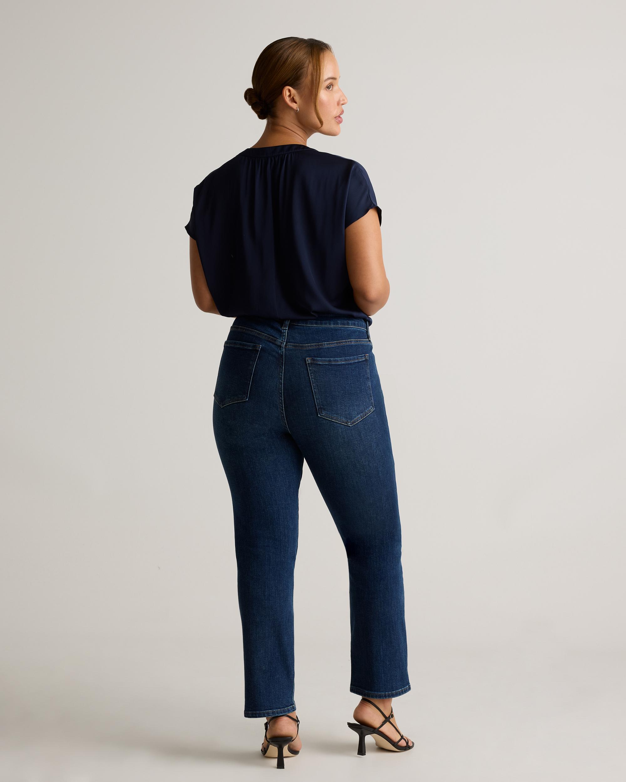 Quince | Women's Luna Stretch Slim Straight Jeans Organic Cotton Product Image