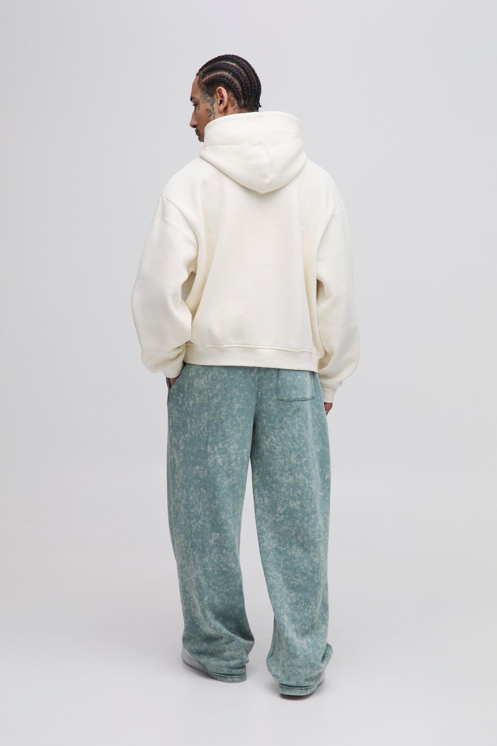 Wide Leg Official Washed Sweatpants | boohooMAN USA Product Image