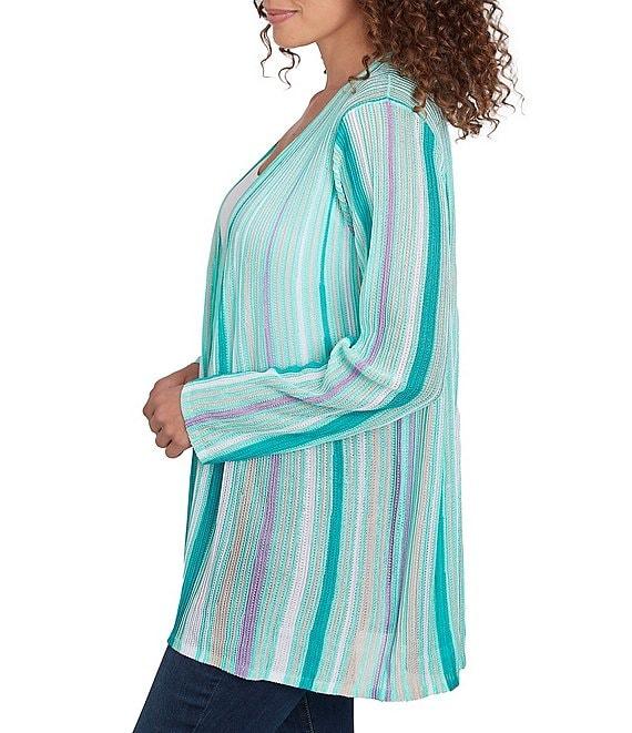 Ruby Rd. Multicolor Stripe Long Sleeve Open-Front Cardigan Product Image
