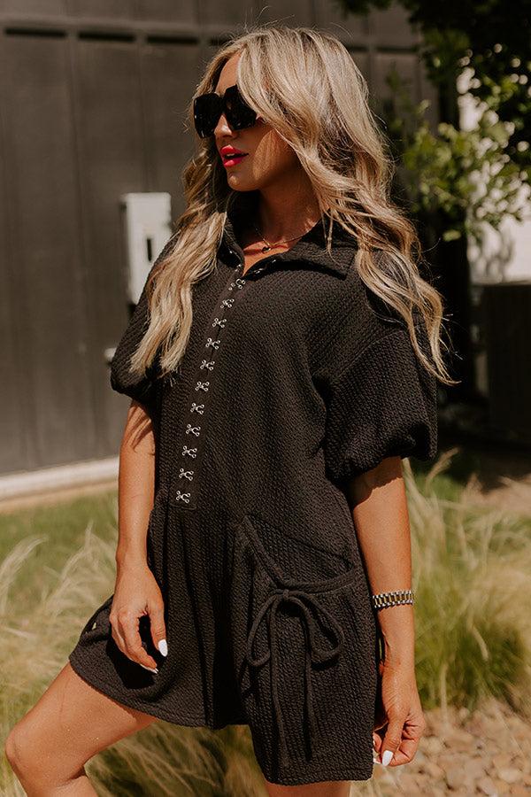 Down By The Lake Romper in Black Product Image