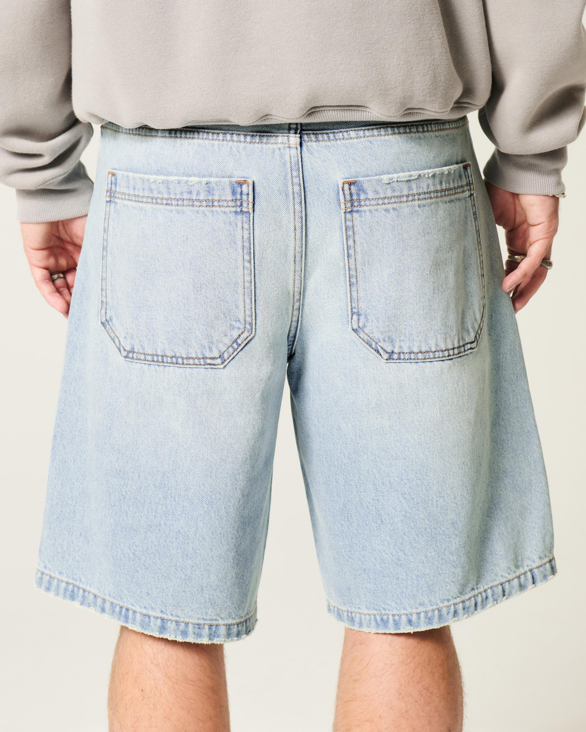 Baggy Denim Cargo Shorts Product Image