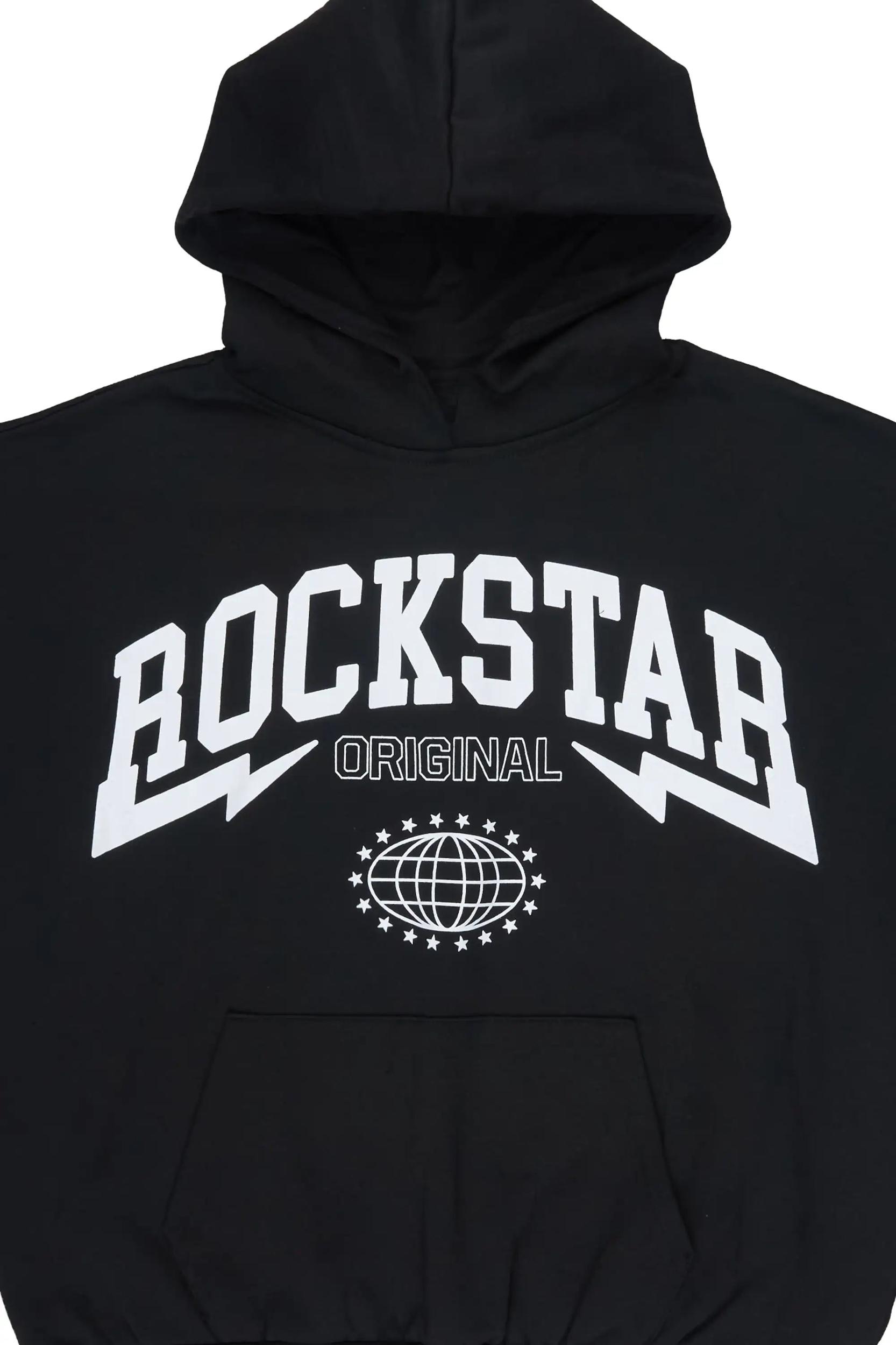 Stori Black/White Cut Sleeve Hoodie Male Product Image