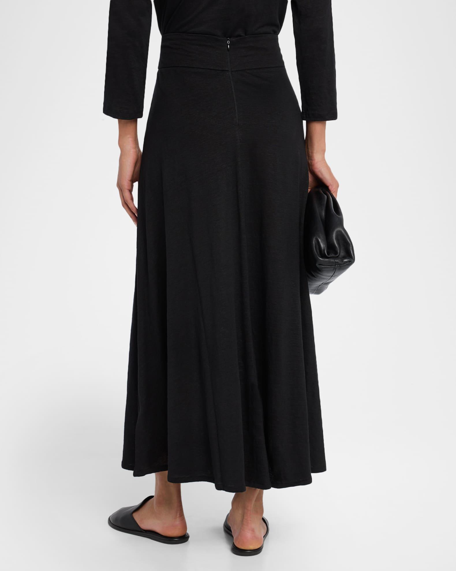 A-Line Stretch Linen Maxi Skirt Product Image