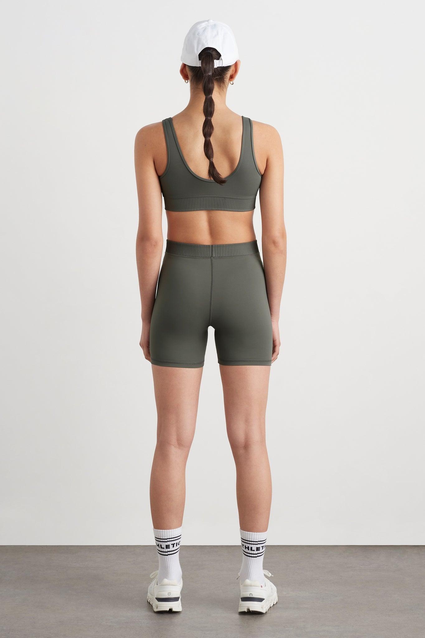 High Rise Pintuck Mid Length Bike Shorts 625 Product Image