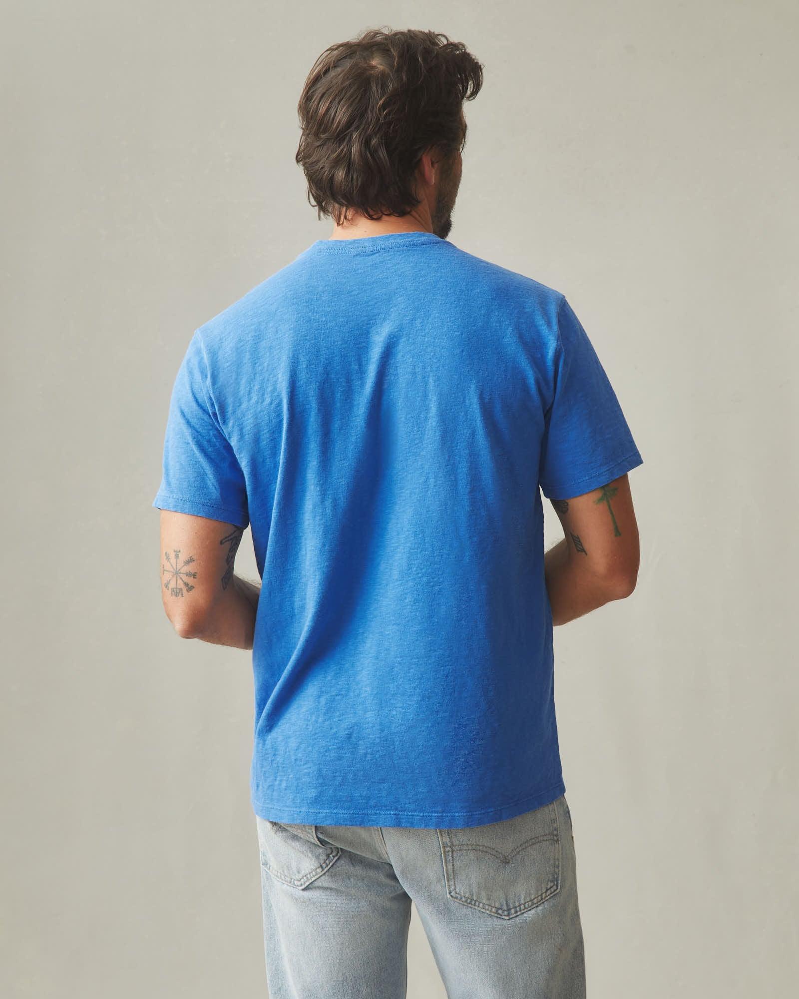Men's Premium Slub V-Neck Tee - Strong Blue Male Product Image
