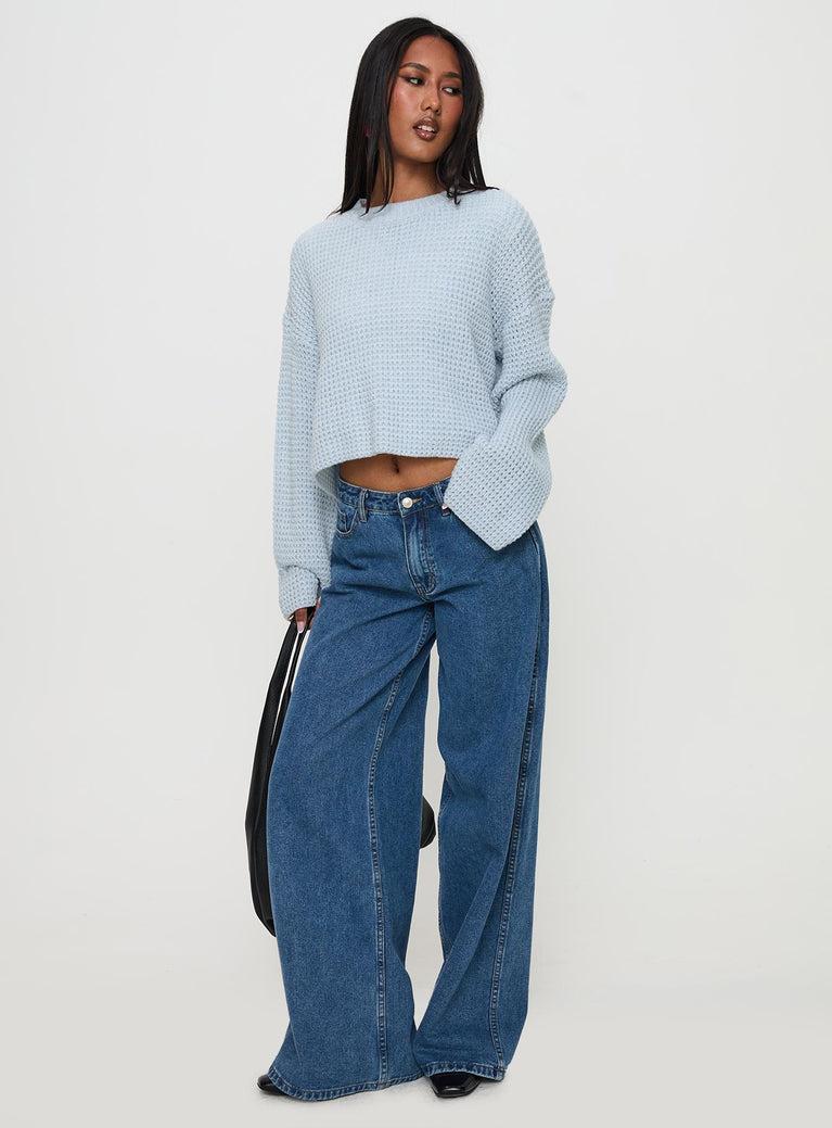 Elinda Knit Sweater Blue Product Image